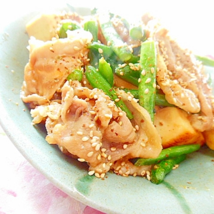 ヨシダソース＆マヨｄｅ❤木綿豆腐と豚肩炒め❤